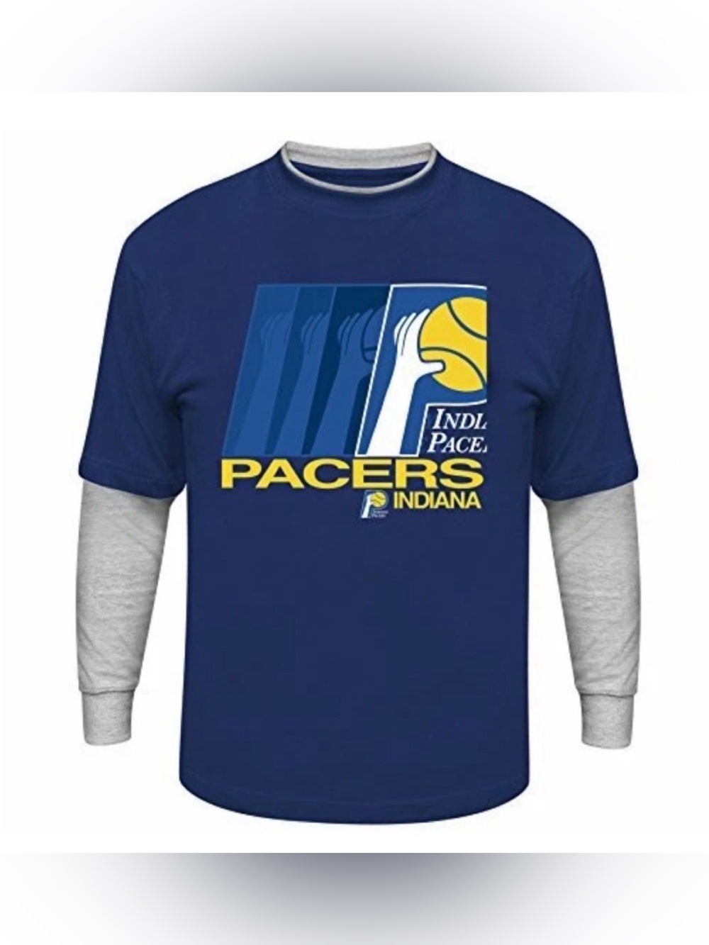 NWT [Majestic] Indiana Pacers NBA Graphic Long-Sleeved 2FER Shirt Youth Sz Small